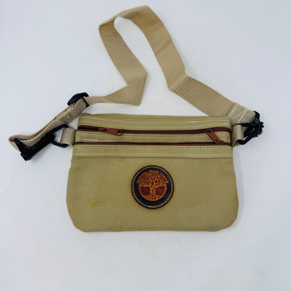 CLEARANCE Tanners Creek Canvas Tan Zipper Pouch Crossbody Bag‎ Neutral Casual
